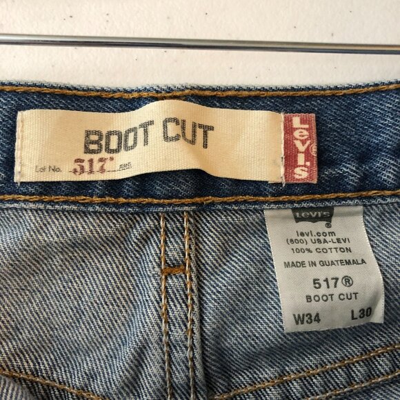 Levis Mens Jeans 517 Bootcut Distressed Grunge 34x30 - Picture 11 of 11